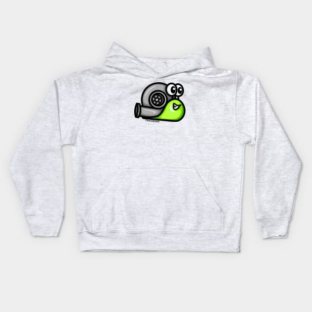 Turbo Snail (Version 1) - Lime Green Kids Hoodie by hoddynoddy